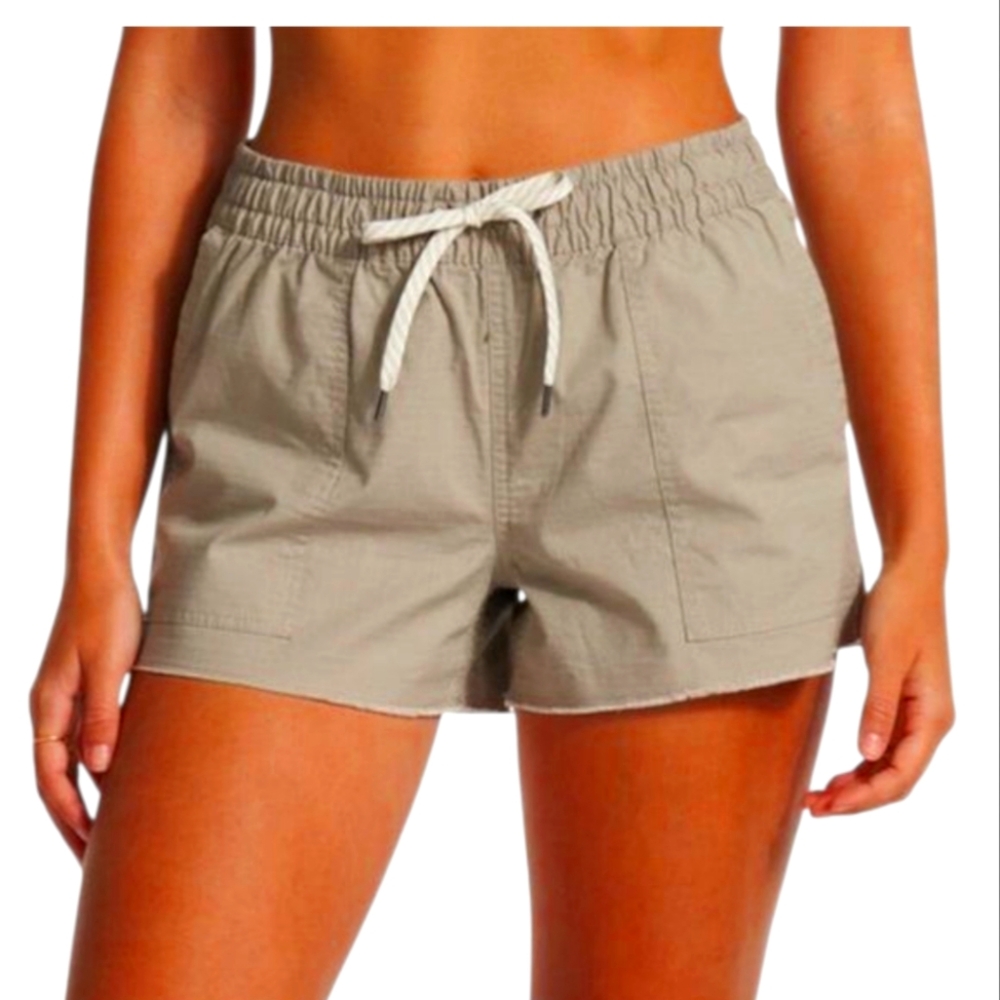 Vuori Vintage Ripstop Short Small Oversized in Gravel Pockets Organic Cotton